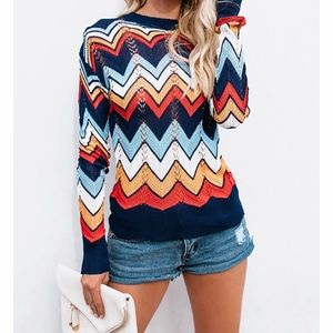 NWOT Chevron knit top